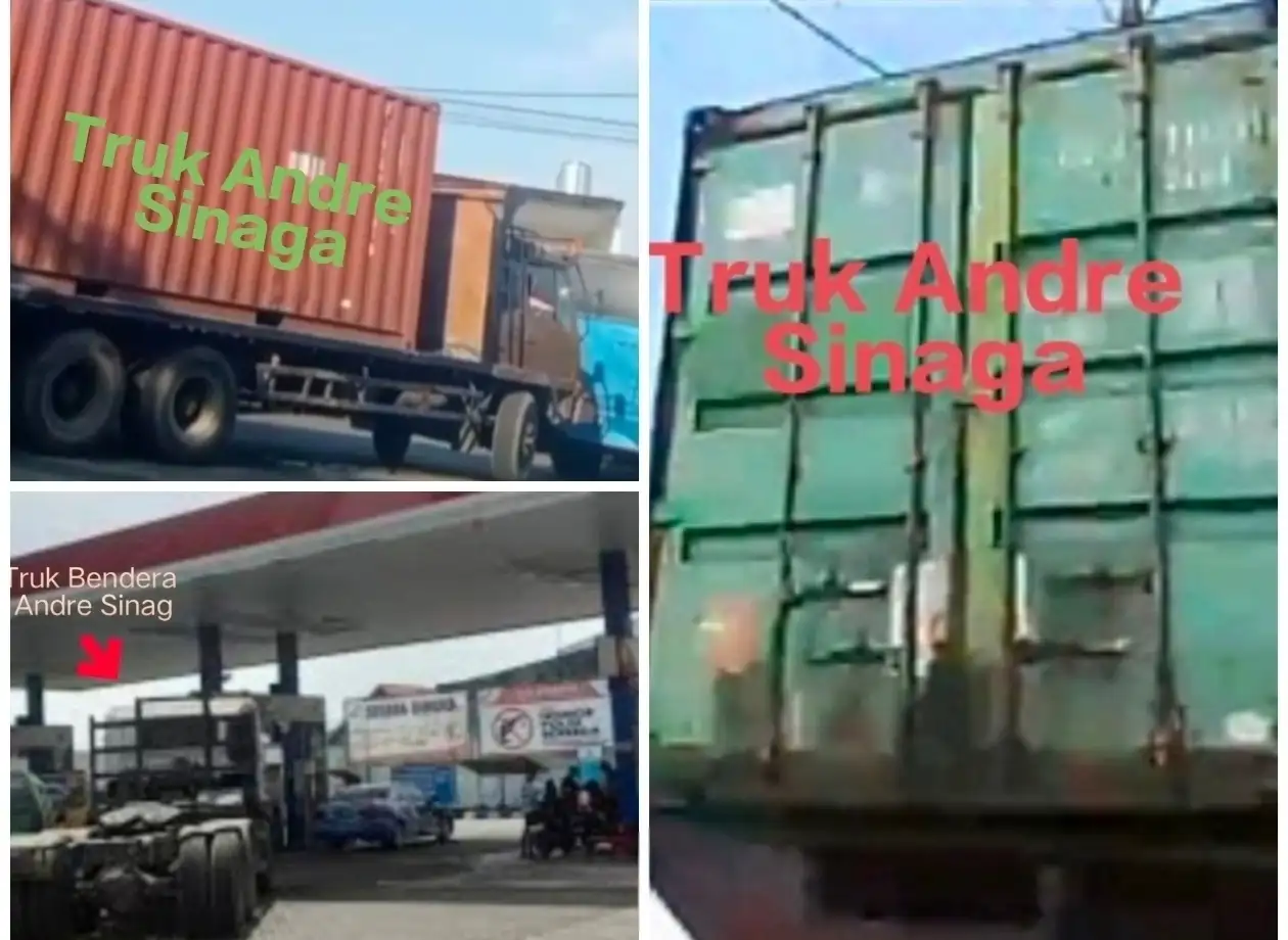Gudang Ilegal Andre Sinaga di Gudang Kapur Belawan Disorot Warga: Truk Langsir Milik Andre Sinaga Marak di SPBU Singapore Station Belawan